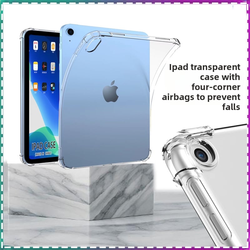 Caurspīdīgs TPU iPad vāciņš ar gaisa spilvena dizainu – triecienizturīgs, pret nospiedumiem, nodilumizturīgs, pret kritieniem, saderīgs ar Apple iPad