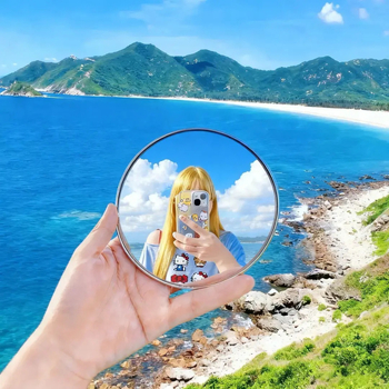 Mini reflektor za putovanje – okruglo izdignuto ogledalo, širok ugao gledanja, visoka razlučivost, za solo putovanja i fotografiju