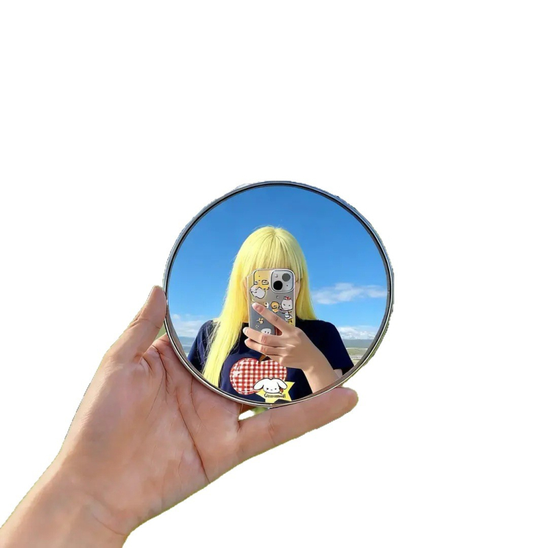 Mini reflektor za putovanje – okruglo izdignuto ogledalo, širok ugao gledanja, visoka razlučivost, za solo putovanja i fotografiju