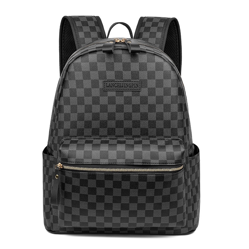 Betűs mintás hátizsák, nylon, 15 hüvelykes laptop kompatibilis, görbült vállpántok, poliészter bélés