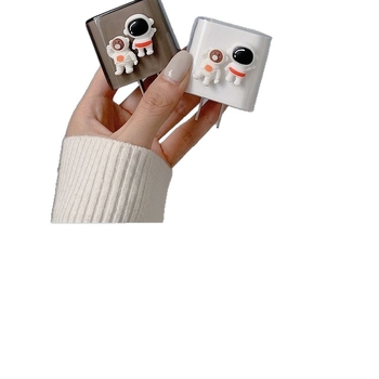 Zaštitni poklopac za punjački priključak s likom crtani astronaut, kompatibilan s Apple brzim punjenjem do 20W, zaštita od lomljenja kabla