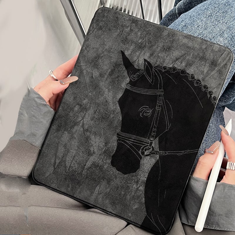 iPad planšetdatora aizsargs vāciņš ar magnētisku turēšanu, aizsardzība pret kritieniem, 360° rotācija, retro stils, pildspalvas nodalījums, imitētā āda