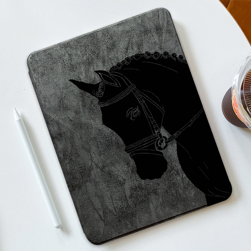 iPad planšetdatora aizsargs vāciņš ar magnētisku turēšanu, aizsardzība pret kritieniem, 360° rotācija, retro stils, pildspalvas nodalījums, imitētā āda