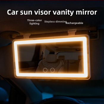 Jiayao automobilių makiažo veidrodėlis su ABS korpusu, sidabro veidrodžio paviršiumi ir 3 m USB kabeliu