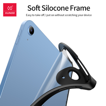 Ultra-plāna iPad aizsargkārta ar caurspīdīgu aizmuguri, četrstūru gaisa spilveni pret kritieniem, izturīgs pret triecieniem un nodilumu, ar auklas caurumu