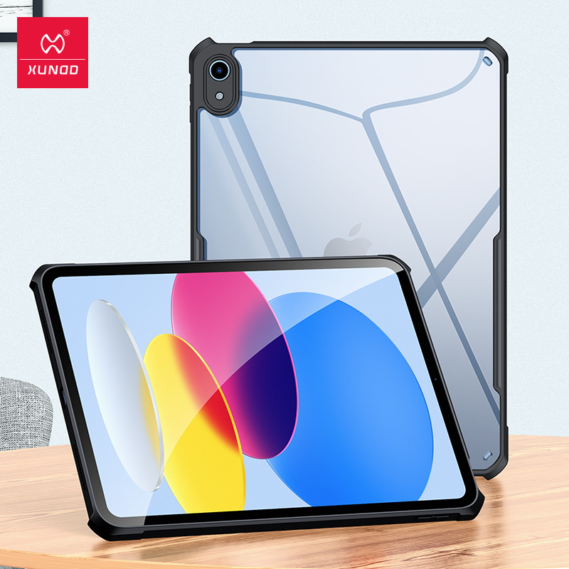 Ultra-plāna iPad aizsargkārta ar caurspīdīgu aizmuguri, četrstūru gaisa spilveni pret kritieniem, izturīgs pret triecieniem un nodilumu, ar auklas caurumu