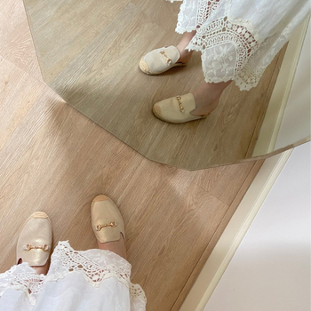 Žvejybos bateliai su lino viršutine dalimi, gumine danga, slip-on, etninio rašto, apvali nosis