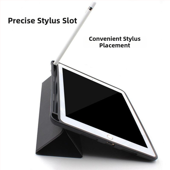 iPad Pro aizsargkaste ar pildspalvas nodalījumu, imitēta āda, miega režīms, kritumu aizsardzība, karstās preses ražošana, pielāgojama