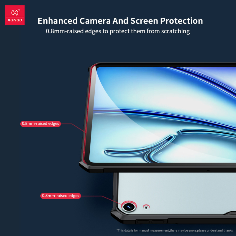 Carcasă protectie pentru iPad Air din TPU+PC – anti-cadere, disipare a căldurii, embosare, design semi-deschis simplu, compatibilă cu A16