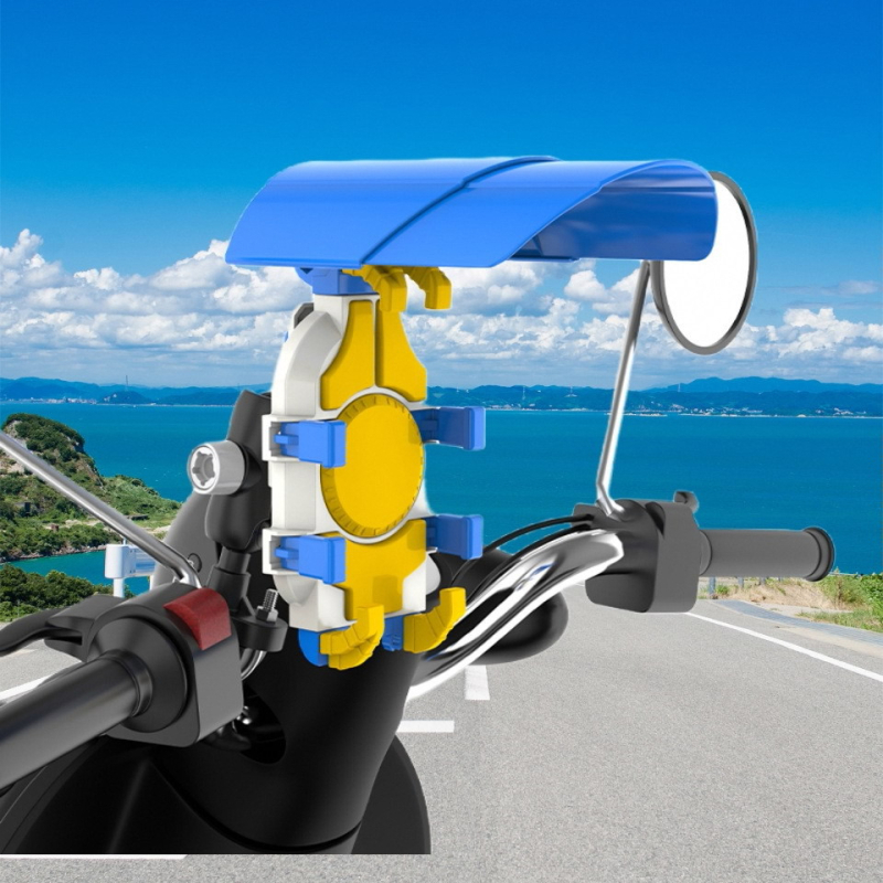 Държач за мобилен телефон за мотори и велосипеди с амортизиращ модул от нейлонова сплав, Tuoyang K01, съвместим с мотоциклети, трицикли, електрически превозни средства, ATV и велосипеди