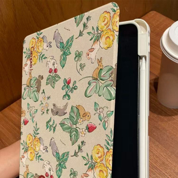 Husa pentru tabletă cu mecanism rotativ, desen animat cu pisică, TPU, compatibilă cu iPad Air 4/5 și iPad Pro 10.9/9.7/8. generație