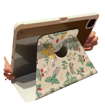 Husa pentru tabletă cu mecanism rotativ, desen animat cu pisică, TPU, compatibilă cu iPad Air 4/5 și iPad Pro 10.9/9.7/8. generație