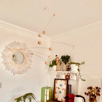 Pandantiv metalic cu clopoțel de vânt, decor nordic simplu și modern, Iarna 2024