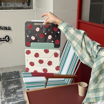 Carcasă de protecție pentru tabletă iPad – TPU, imprimeu, stil portabil desen animat, funcție de repaus susținută