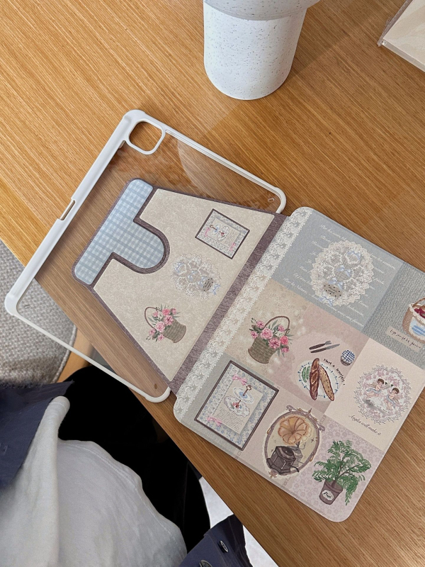 iPad futrola za Air 5 s motivom Francuskog seoskog kruha, s preklopnim i okretljivim poklopcem, otporna na padove, tvrdi zaštitni omotač s džepom za stylus, kompatibilna s iPad Mini 6
