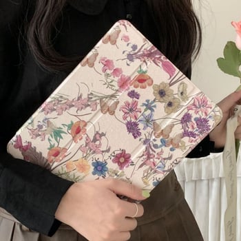 Zaštitna futrola za iPad 10,2 inča (2021) s dizajnom uljne slike cvijeća, kompatibilna s iPad mini 6 i iPad Air 4/5