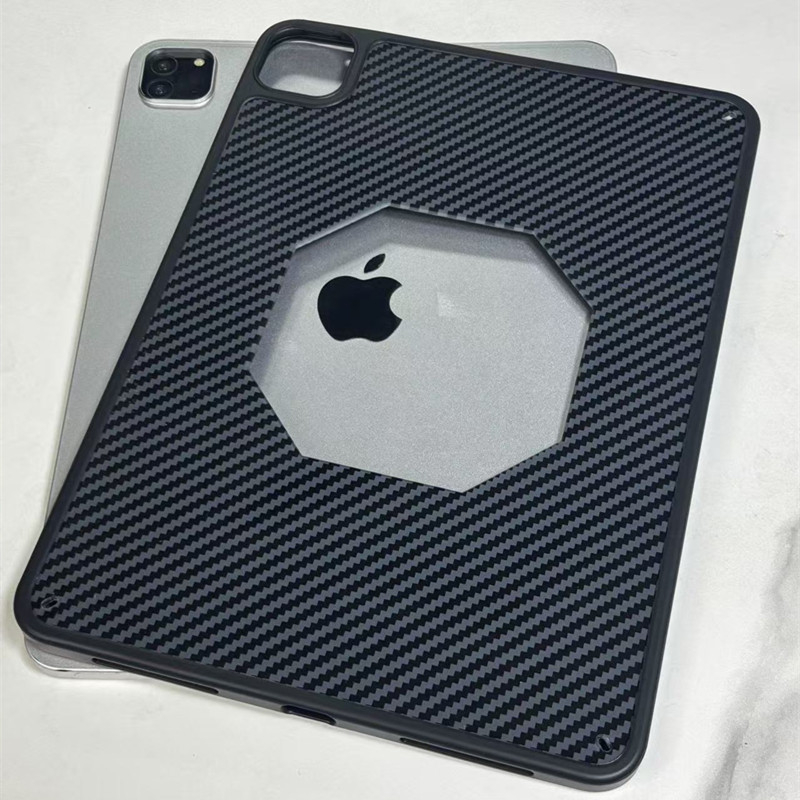Zaštitna futrola za iPad Pro 11 s disipacijom topline, tekstura karbonskih vlakana, silikonski kućište, kompatibilno s iPad mini 6/7