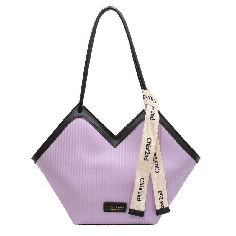 Чанта Tote за жени, голям капацитет, PU материал, модерен градски стил, с цип, Пролет 2024