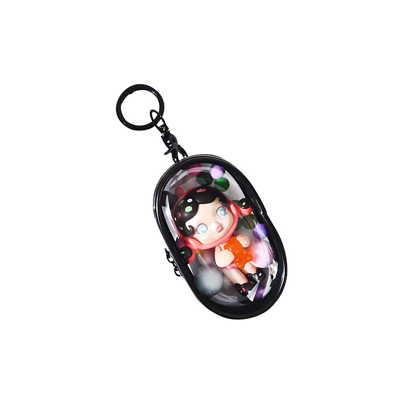 Bubble Mart prozirna PVC viseća torbica za mini figurice 10 cm – izlaganje i skladištenje u blind box, prilagodljivo