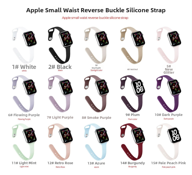 Silikónový remienok na Apple Watch pre série 1–11, Ultra 1–3 a SE 3 – štíhly pás dizajn