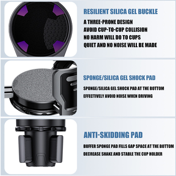 SB-2099 Мултифункционална поставка за чаши в автомобил – ABS, модел SB, централна позиция за чаша, персонализирана обработка