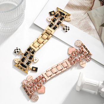Privjesak za narukvicu Apple Watch – metalni lanac od legure, Chanel stil