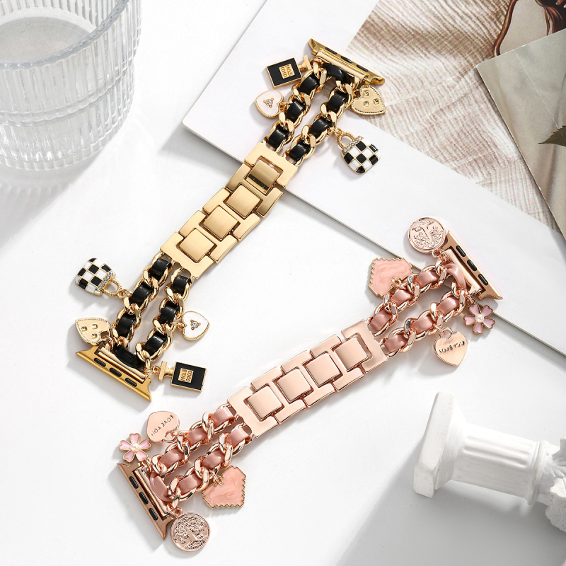 Privjesak za narukvicu Apple Watch – metalni lanac od legure, Chanel stil
