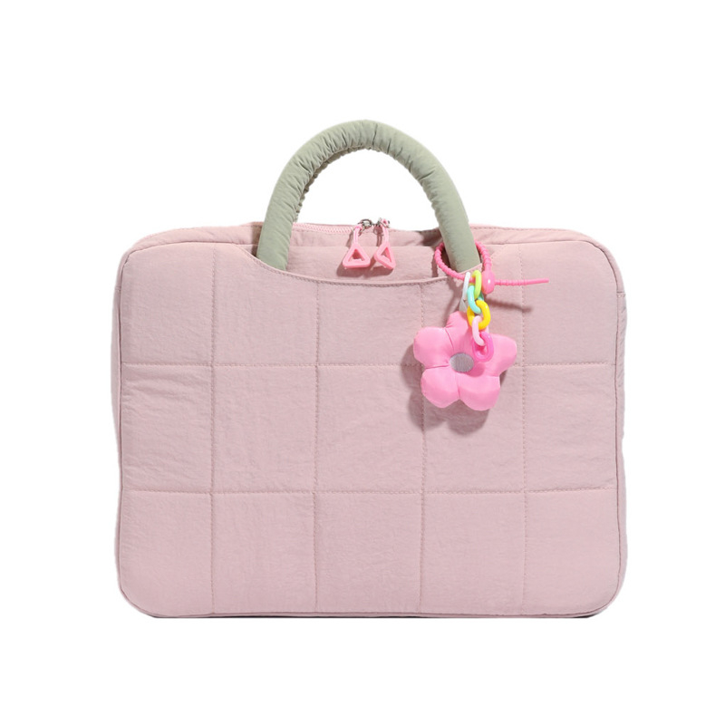 Taška na notebook, priedušný textil, kvetinový vzor, ženský dizajn v študentskom štýle, podšívka z textilu