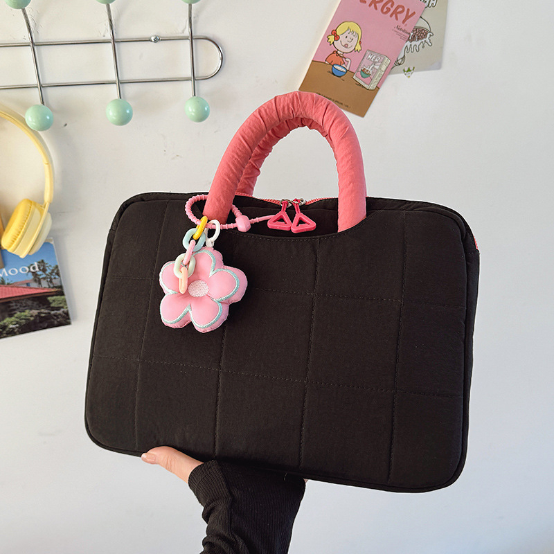Taška na notebook, priedušný textil, kvetinový vzor, ženský dizajn v študentskom štýle, podšívka z textilu