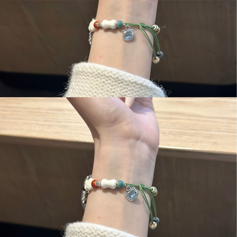 Remen za Apple Watch S10 – elastičan, dizajn mačkice iz crtića, stakleni materijal, kopča