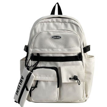 Unisex νάιλον σακίδιο - Αναπνεύσιμο, υπερ-ελαφρύ, ανθεκτικό, επεκτάσιμο, με καμπύλους ιμάντες για σχολείο - Αστικό απλό στυλ