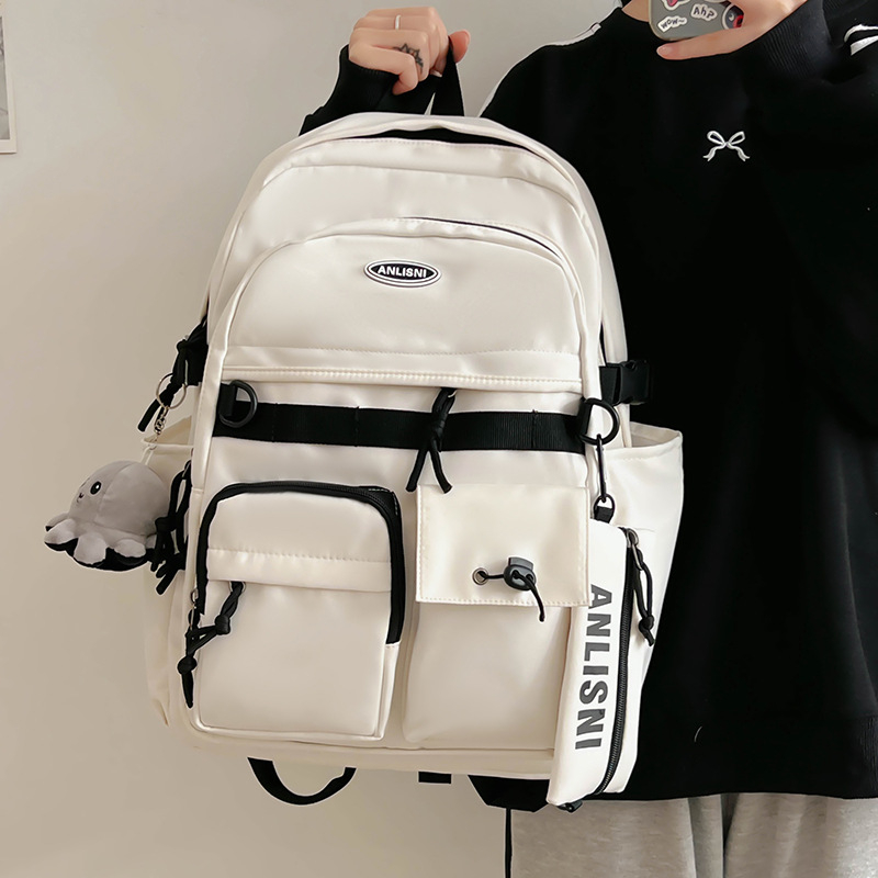 Unisex νάιλον σακίδιο - Αναπνεύσιμο, υπερ-ελαφρύ, ανθεκτικό, επεκτάσιμο, με καμπύλους ιμάντες για σχολείο - Αστικό απλό στυλ