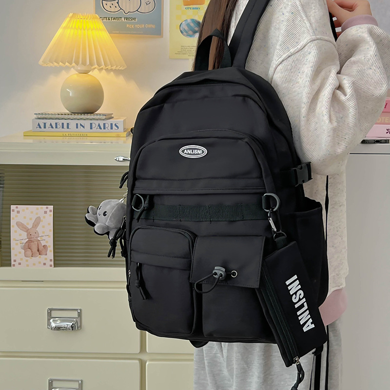 Unisex νάιλον σακίδιο - Αναπνεύσιμο, υπερ-ελαφρύ, ανθεκτικό, επεκτάσιμο, με καμπύλους ιμάντες για σχολείο - Αστικό απλό στυλ