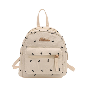 Lányoknak szóló hátizsák masni mintával, könnyű, városi stílusú mindennapi táska, cipzáras zárás, poliészter bélés, belső zseb, kopásálló
