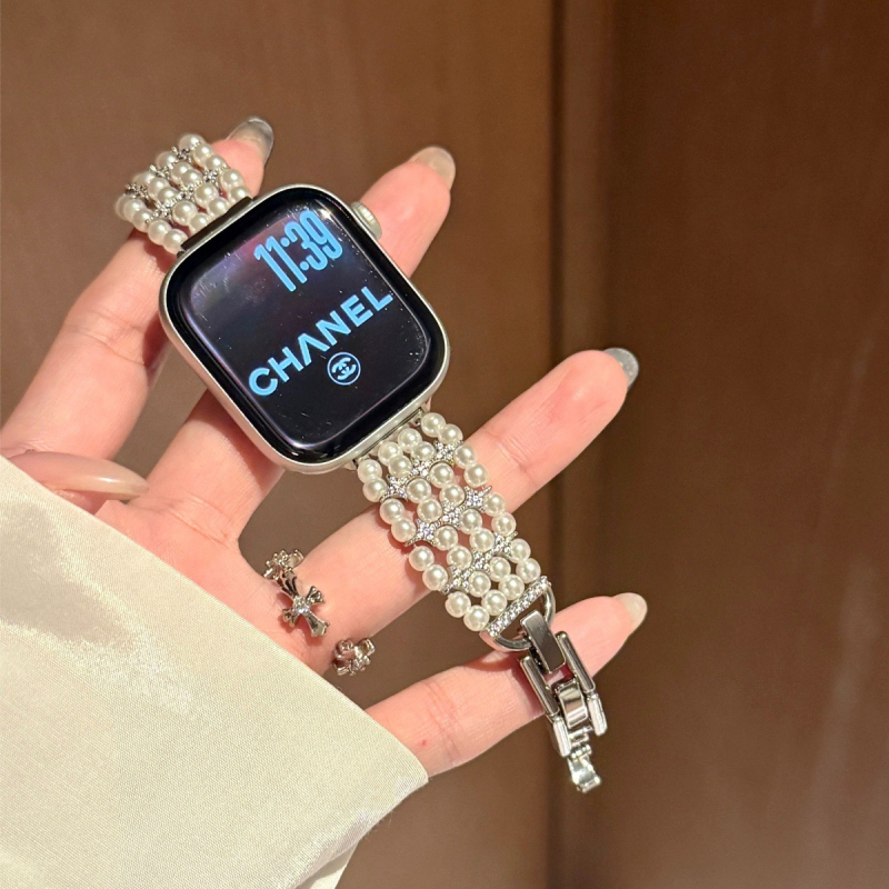 Elegantna biserna cirkon kaiš za Apple Watch, ženski dizajn