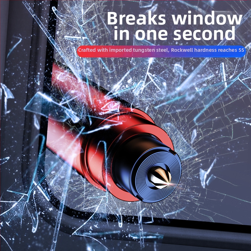 Auto stikla laušanas āmurs — ārkārtas evakuācijas instruments, alumīnija sakausējums + ABS + tērauds, 100 g, izcelsme Zhejiang