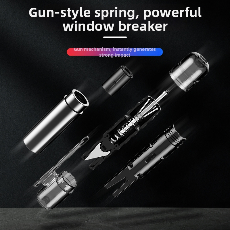 Auto stikla laušanas āmurs — ārkārtas evakuācijas instruments, alumīnija sakausējums + ABS + tērauds, 100 g, izcelsme Zhejiang