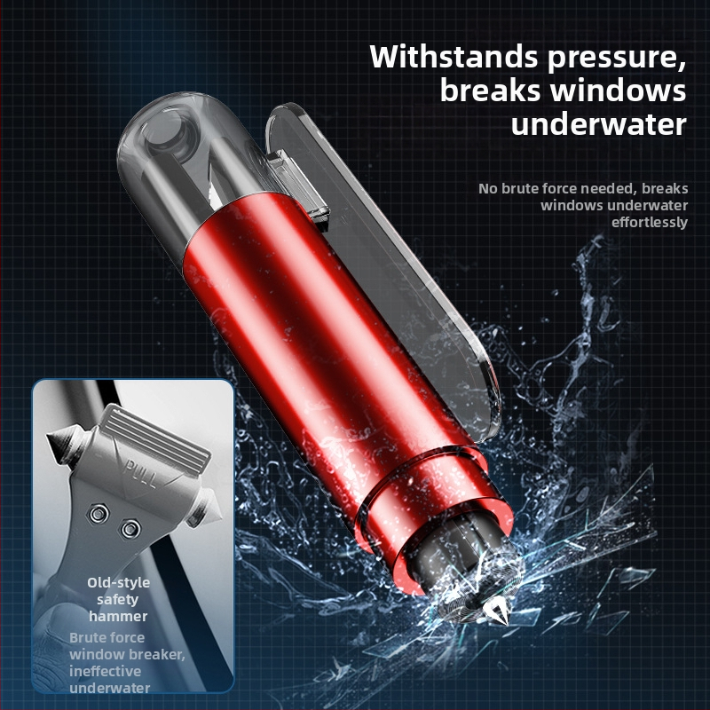 Auto stikla laušanas āmurs — ārkārtas evakuācijas instruments, alumīnija sakausējums + ABS + tērauds, 100 g, izcelsme Zhejiang