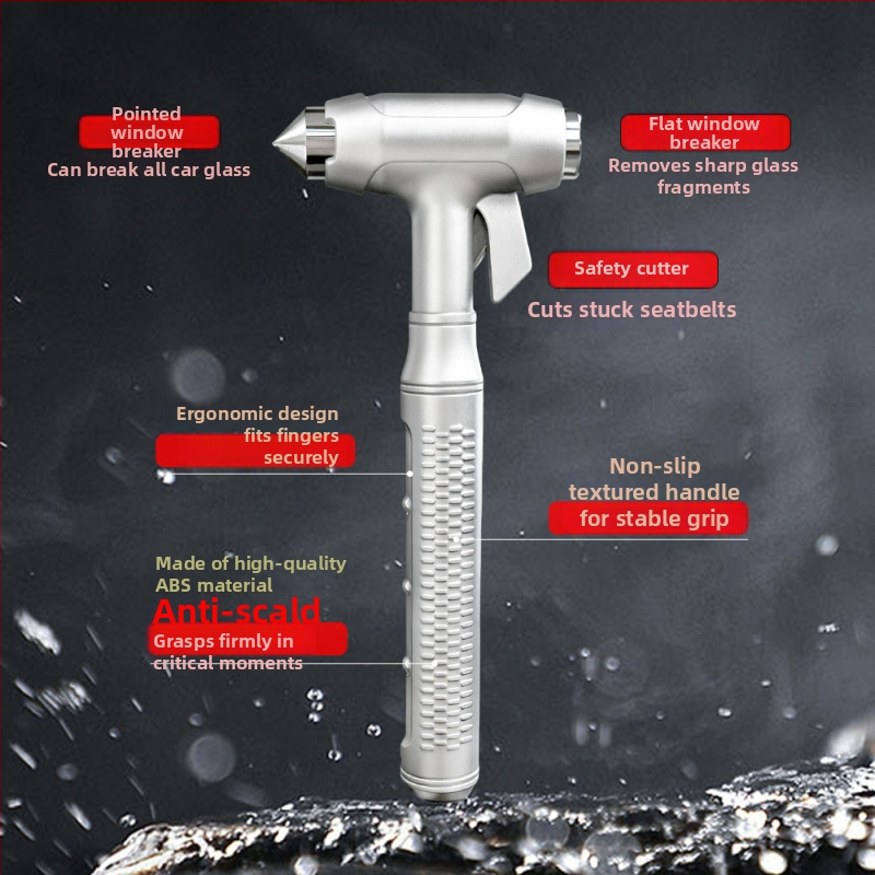 Automašīnas drošības āmurs, aluminija sakausējums, svars 0,2 kg, pielāgojams