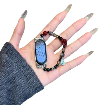 Μεταλλικό λουράκι με χάντρες για Xiaomi Mi Band 9 Pro / 8 Pro με αγκράφα