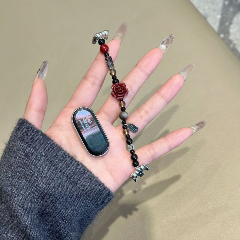 Μεταλλικό λουράκι με χάντρες για Xiaomi Mi Band 9 Pro / 8 Pro με αγκράφα