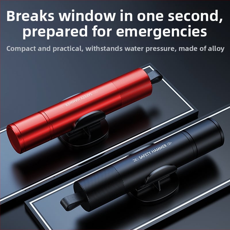 Automobilio saugos plaktukas su langų laužimo ir diržo pjaustymo funkcijomis, aliuminio lydinys, 0,2 kg, Shore Wood, Prisitaikantis