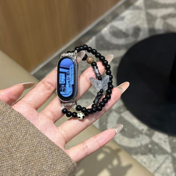 Remen za Xiaomi Mi Band 10 s dvostrukim redom u ink-stilu leptir dizajna, NFC, universalno, jednostavno i moderno