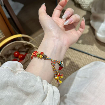 Happy Apple Lanț de ceas de vară pentru Xiaomi Mi Band 8 Pro, 9 Pro și NFC 9/8/7 — nailon împletit, închidere cu buclă simplă, stil la modă