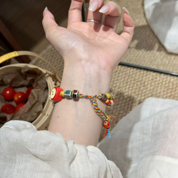 Happy Apple Lanț de ceas de vară pentru Xiaomi Mi Band 8 Pro, 9 Pro și NFC 9/8/7 — nailon împletit, închidere cu buclă simplă, stil la modă