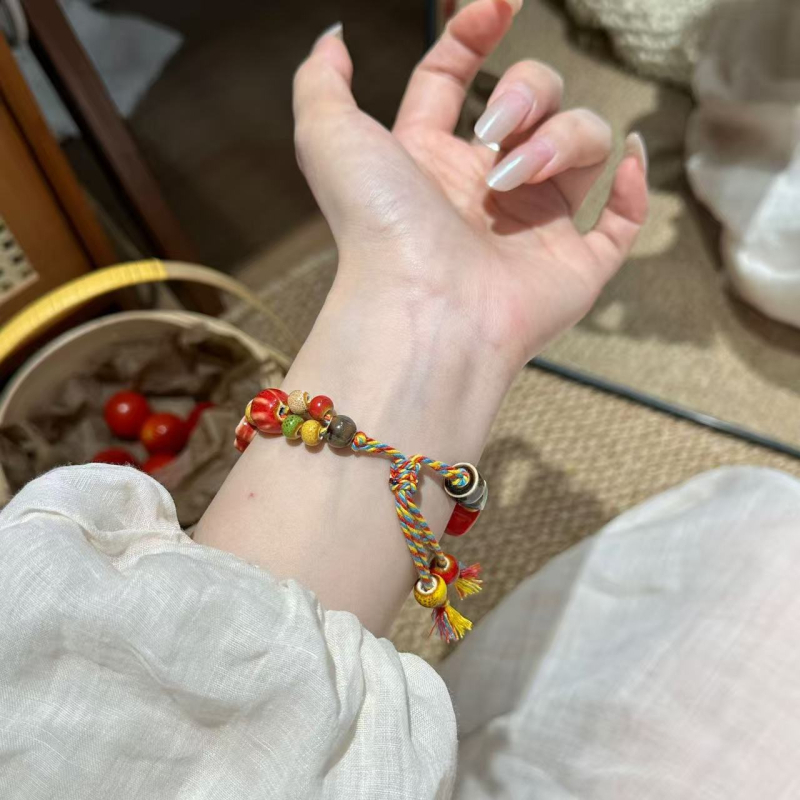 Happy Apple Lanț de ceas de vară pentru Xiaomi Mi Band 8 Pro, 9 Pro și NFC 9/8/7 — nailon împletit, închidere cu buclă simplă, stil la modă