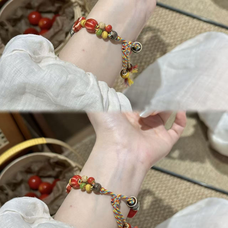 Happy Apple Lanț de ceas de vară pentru Xiaomi Mi Band 8 Pro, 9 Pro și NFC 9/8/7 — nailon împletit, închidere cu buclă simplă, stil la modă