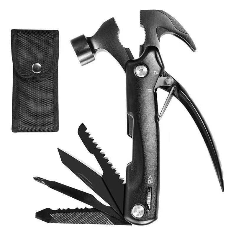 Višenamjenski alat čekić sa kliještima za kampiranje i nužne situacije – nehrđajući čelik, 235 g, prilagodljivo