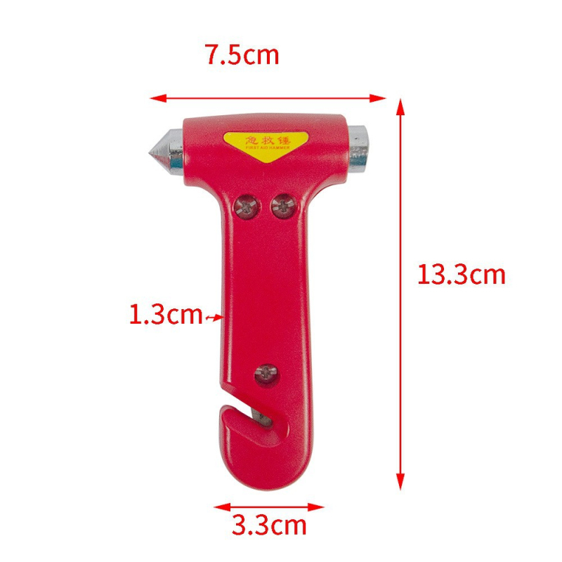 Auto čekić za razbijanje prozora, višenamjenski unutarnji hitni alat s rezačem pojasa — marka carfu, materijal plast/metal, težina 500 g