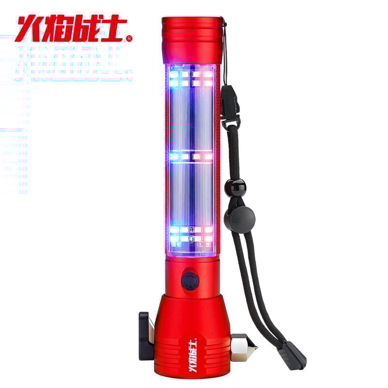 Flame Warrior višefunkcijski sigurnosni čekić sa solarnim napajanjem, jakim magnetom, alarmom, osvjetljenjem i snažnom LED baterijskom lampom (Materijal: legura; Težina: 0,5 kg; Napajanje: solarno napajanje)